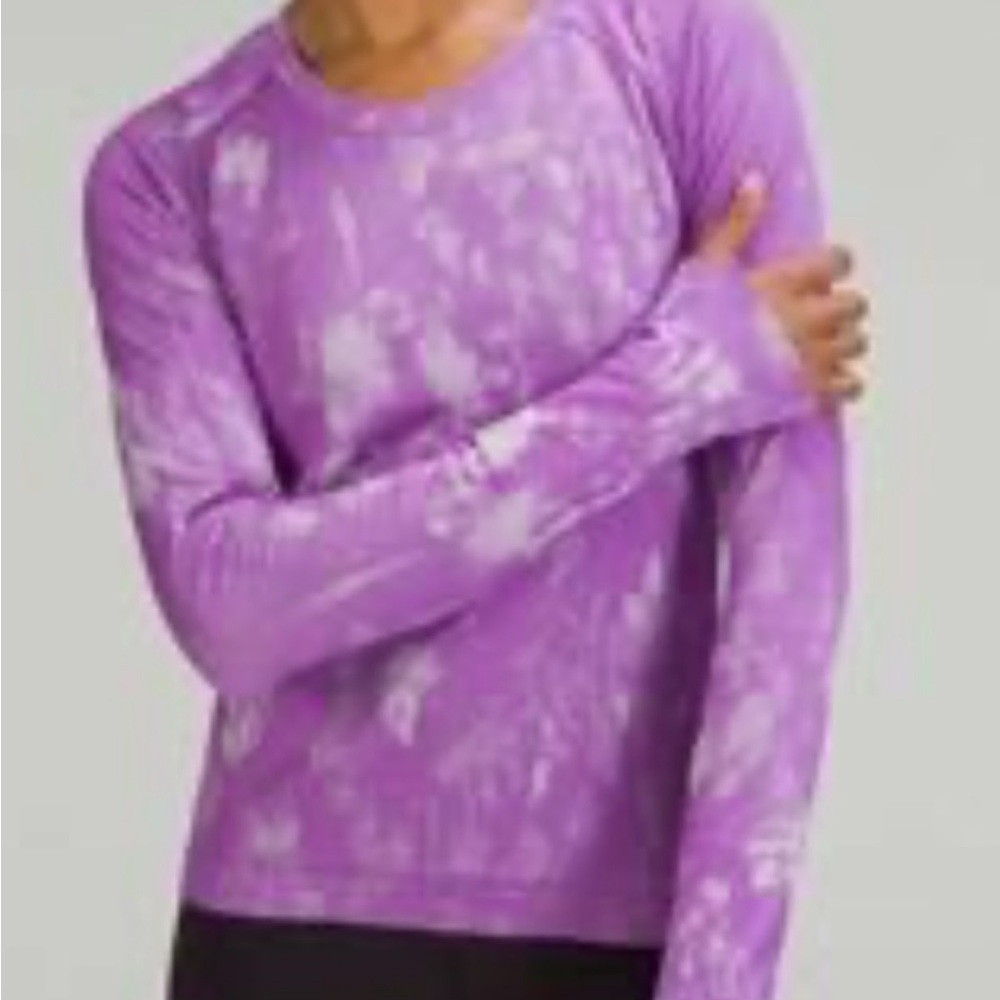 lululemon athletica Purple Tie-Dye Crewneck Top